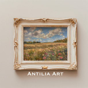 Wildflower Meadow Landschap Schilderen Impressioni Poster