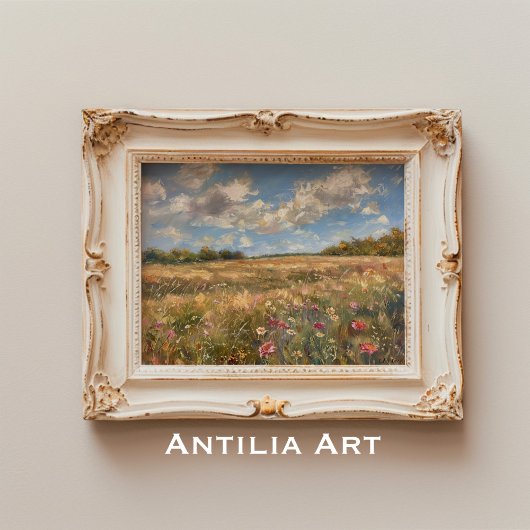 Wildflower Meadow Landschap Schilderen Impressioni Poster