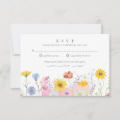 Wildflower Meadow Lente Zomer Bruiloft RSVP Kaartje (Voorkant)