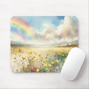Wildflower Meadow met een regenboog Muismat