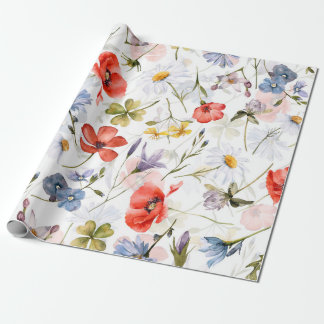 WIldflower Meadow met papavers Cadeaupapier
