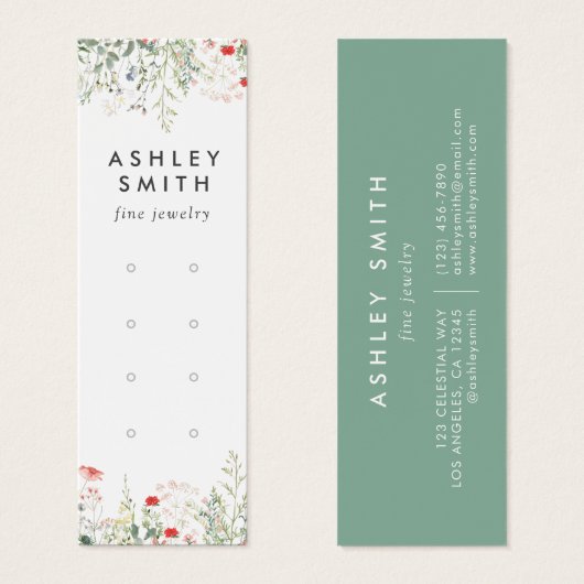 Wildflower Meadow Multiple Earring Display Kaart (Voorkant /achterkant)