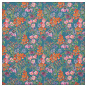 Wildflower Meadow op Blauwgroen Stof (Swatch)