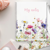  Wildflower Meadow Pink Script Double sided Notitieboek