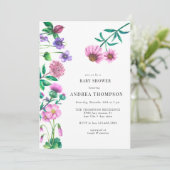 Wildflower Meadow | Prairie | PAARSE BABY SHOWER Kaart (Staand voorkant)