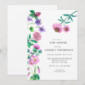 Wildflower Meadow | Prairie | PAARSE BABY SHOWER Kaart (Voorkant / Achterkant)