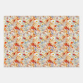 Wildflower Meadow Red Poppies Daisies Inpakpapier Vel (Voorkant 3)