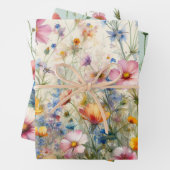 Wildflower Meadow Roze, Rood, Geel, Paarse, Blauw Inpakpapier Vel (In situ)
