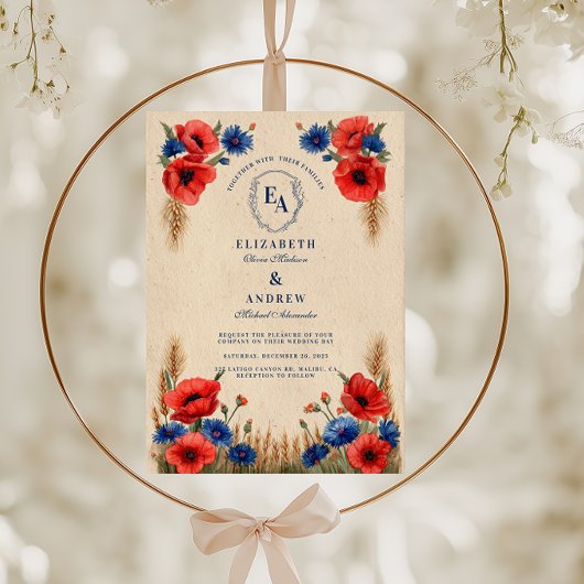 Wildflower Meadow rustieke bruiloft Kaart