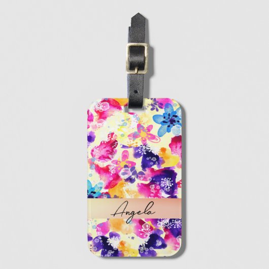 Wildflower Meadow Shabby Flowers Bagagelabel (Voorkant (verticaal))