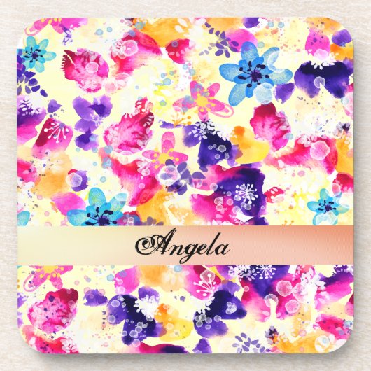 Wildflower Meadow Shabby Flowers Bier Onderzetter (Voorkant)