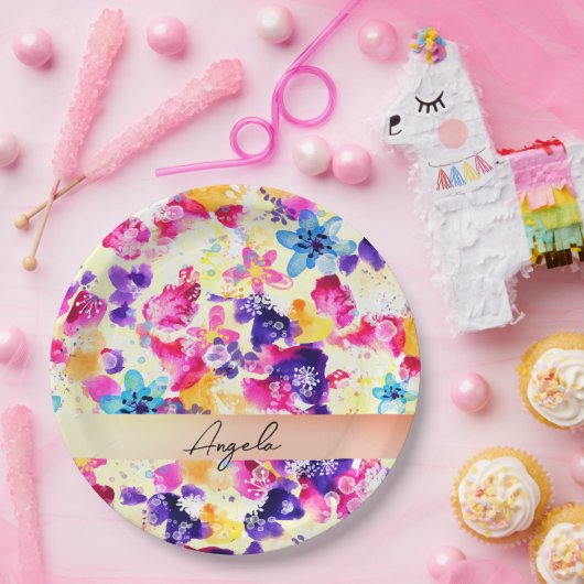 Wildflower Meadow Shabby Flowers Papieren Bordje (Feest)