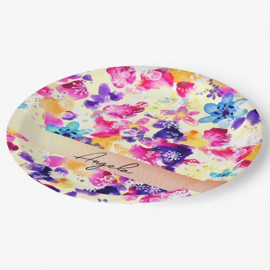 Wildflower Meadow Shabby Flowers Papieren Bordje (Gekanteld)