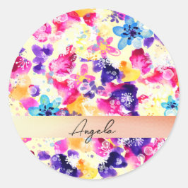 Wildflower Meadow Shabby Flowers Ronde Sticker