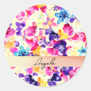 Wildflower Meadow Shabby Flowers Ronde Sticker