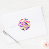 Wildflower Meadow Shabby Flowers Ronde Sticker (Envelop)