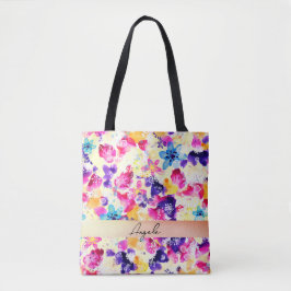 Wildflower Meadow Shabby Flowers Tote Bag