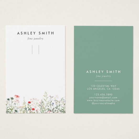 Wildflower Meadow Sleutelhanger Display Kaart (Voorkant /achterkant)