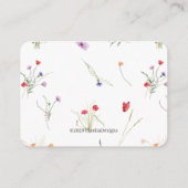 Wildflower Meadow, Spring Baby Girl Diaper Raffle Informatiekaartje (Achterkant)