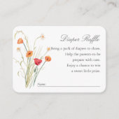 Wildflower Meadow, Spring Baby Girl Diaper Raffle Informatiekaartje (Voorkant)
