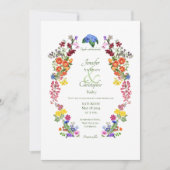 Wildflower Meadow Spring Bloemen Kleurrijke Bruilo Kaart (Voorkant)