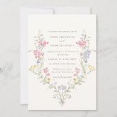 Wildflower Meadow Spring Summer Botanical Wedding Kaart (Voorkant)