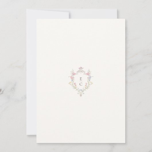 Wildflower Meadow Spring Summer Botanical Wedding Kaart (Achterkant)