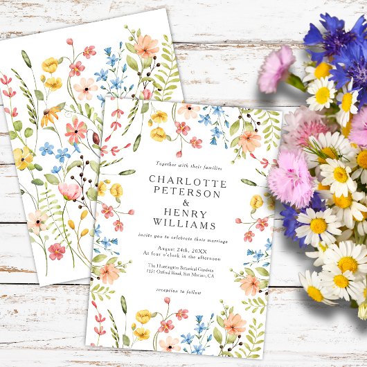 Wildflower Meadow Summer Garden Wedding Kaart
