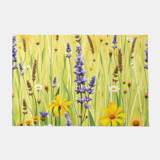 Wildflower Meadow Summer Pattern Deurmat (Voorkant)