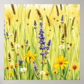 Wildflower Meadow Summer Pattern Poster (Voorkant)
