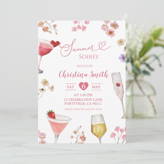 Wildflower Meadow Summer Soirée Kaart (Staand voorkant)