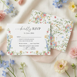Wildflower Meadow Summer Wedding RSVP Kaartje