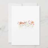 Wildflower Meadow Terracotta Sinaasappel Rust Wedd Kaart (Achterkant)