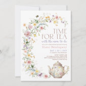  Wildflower Meadow Time voor Tea Baby shower Kaart (Voorkant)