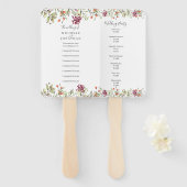 Wildflower Meadow Trouwprogramma Handwaaier (Voorkant en achterkant)