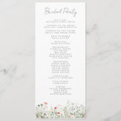 Wildflower Meadow Trouwprogramma Programmakaart (Achterkant)