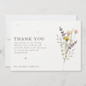 Wildflower Meadow Twee foto bruiloft dank u Bedankkaart (Voorkant)