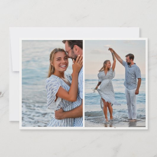 Wildflower Meadow Twee foto bruiloft dank u Bedankkaart (Achterkant)