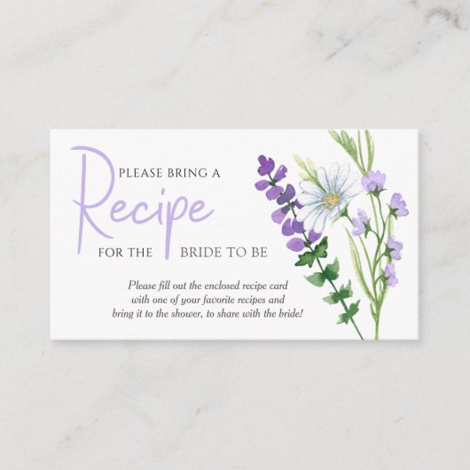 Wildflower Meadow Vrijgezellenfeest Recept Aanvraa Informatiekaartje (Voorkant)