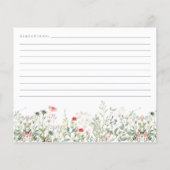 Wildflower Meadow Vrijgezellenfeest Recept Kaart (Achterkant)