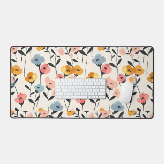 Wildflower Meadow, waterverf Boho Wilde bloemen, P Bureaumat (Keyboard & Muis)