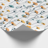 Wildflower Meadow, waterverf Boho Wilde bloemen, P Cadeaupapier (Hoek)