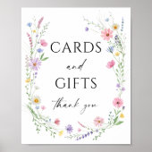 Wildflower Meadow Wedding Cards & Gifts Sign Poster (Voorkant)
