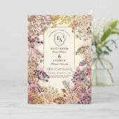  Wildflower Meadow Wedding Kaart (Staand voorkant)