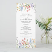 Wildflower Meadow Wedding Program Kaart (Staand voorkant)