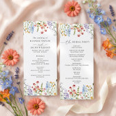Wildflower Meadow Wedding Program Programmakaart