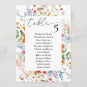 Wildflower Meadow Wedding Seating Chart Sign Cards Kaart (Voorkant)