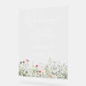 Wildflower Meadow Wedding Welkom Acryl Bord (Hoek)