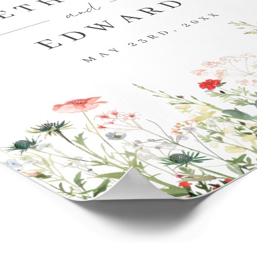Wildflower Meadow Wedding Welkom Poster (Hoek)