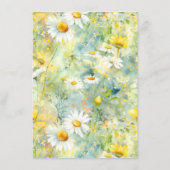 Wildflower Meadow Zomer Foliage Boho Bruiloft Menu (Achterkant)